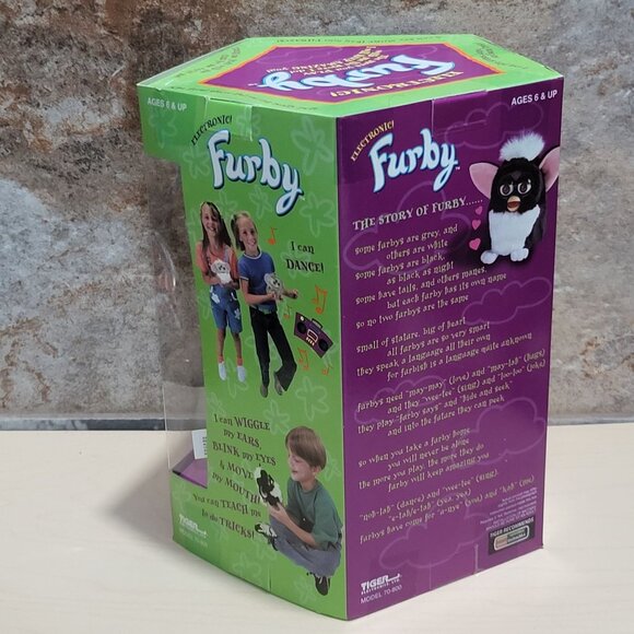 Vintage Black White Furby Tiger Electronic Robotic Toy 1998 - Picture 2 of 11